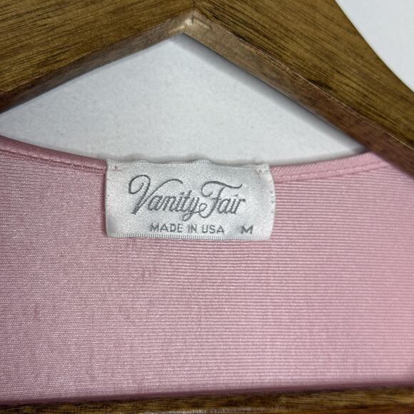 Vintage Vanity Fair Nightgown Womens Medium Pink Nylon Lace Embroidered USA 80s - Picture 3 of 6